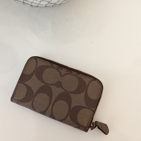 Coach EUC Signature Brown Monogram Small Card Holder Perfect Condition - Picture 5 of 9